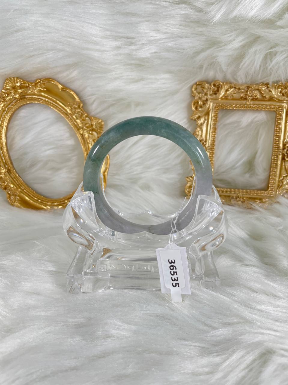 Grade A Natural Jade Bangle with certificate #36535