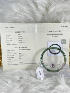 Grade A Natural Jade Bangle with certificate #36363