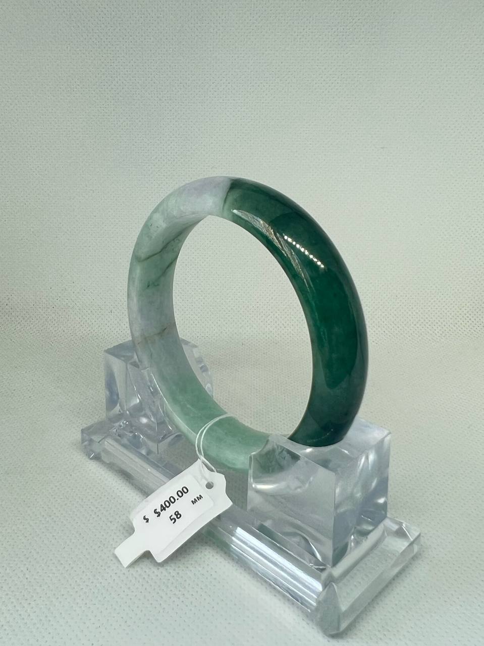 Grade A Natural Jade Bangle with certificate #36993