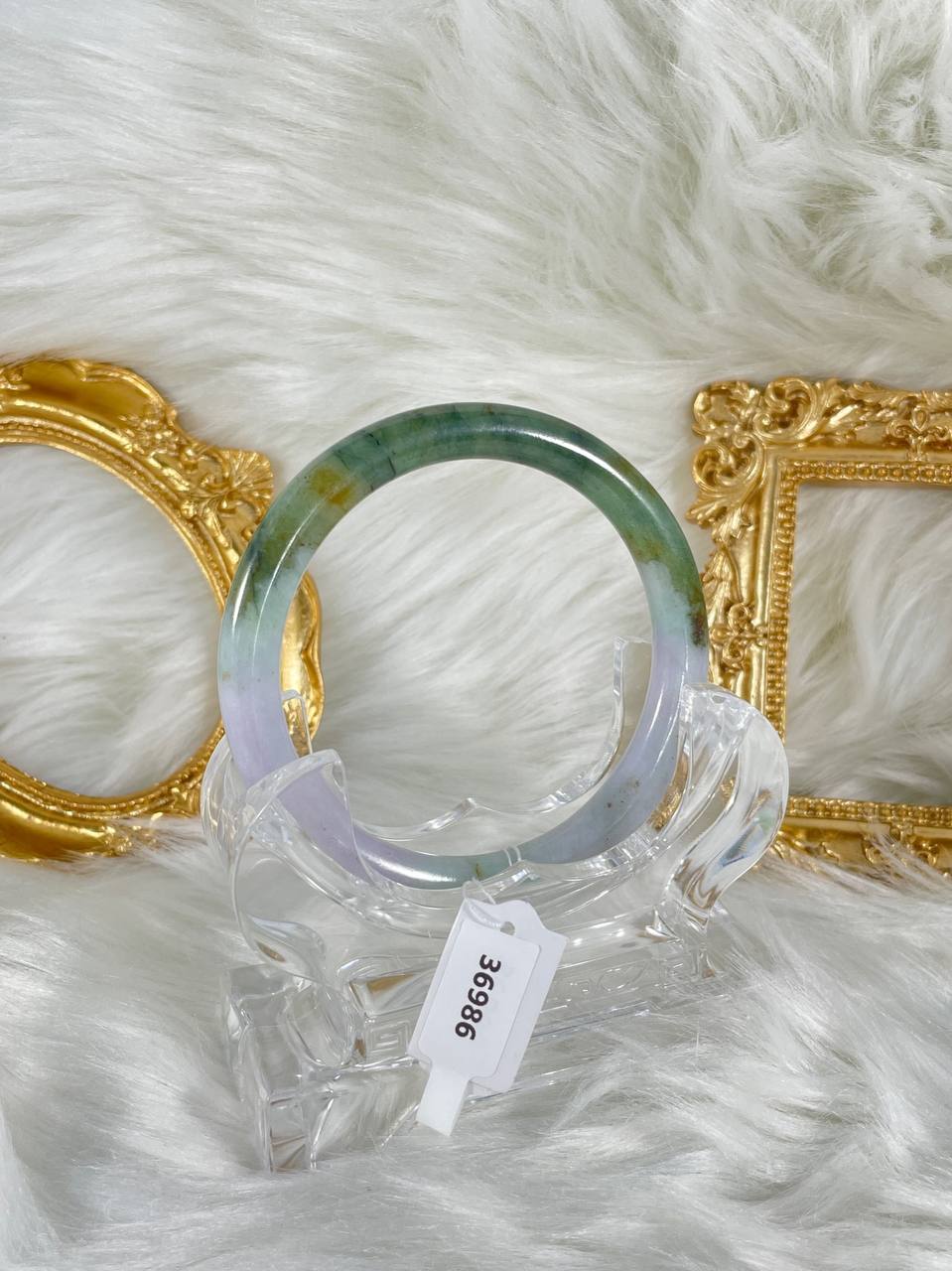Grade A Natural Jade Bangle with certificate #36986
