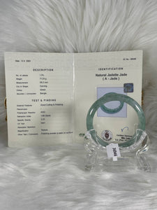 Grade A Natural Jade Bangle with certificate #36946