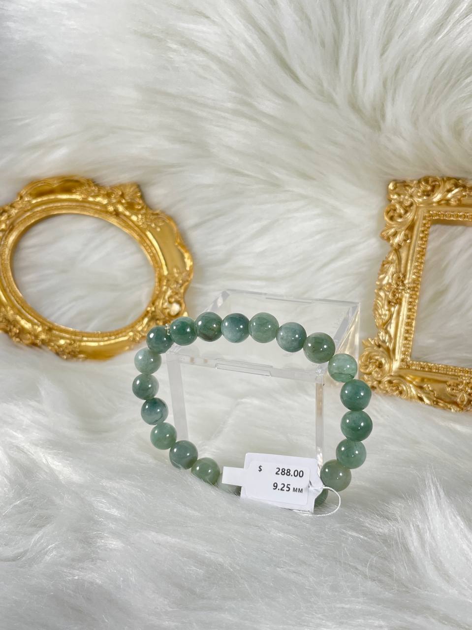 Grade A Natural Jade Beaded Bangle with certificate #37048