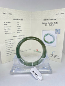Grade A Natural Jade Bangle with certificate #36345