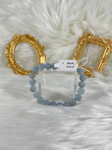 Grade A Natural Jade Beaded Bangle with certificate #37047