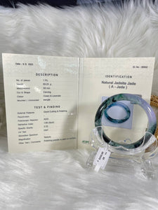 Grade A Natural Jade Bangle with certificate #36902
