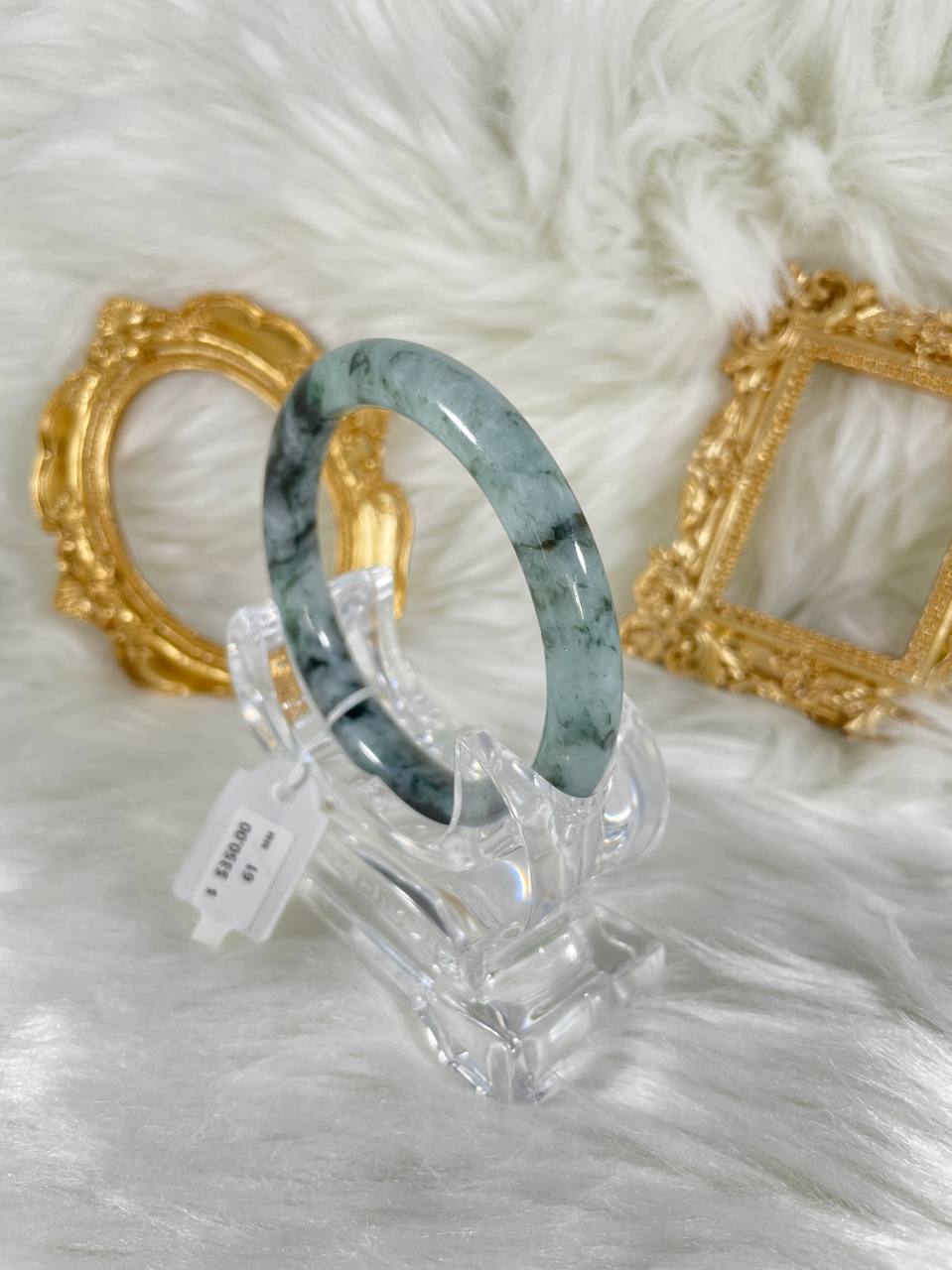 Grade A Natural Jade Bangle with certificate #36590