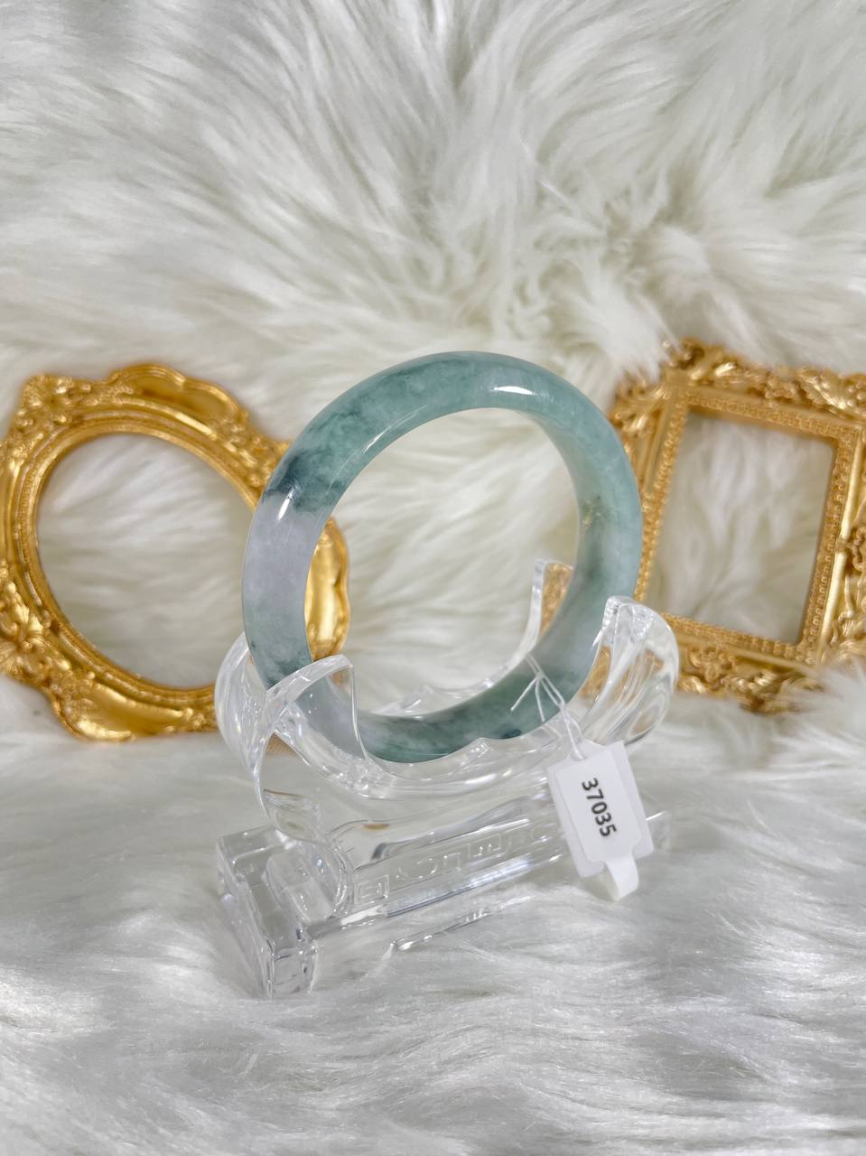 Grade A Natural Jade Bangle with certificate #37035