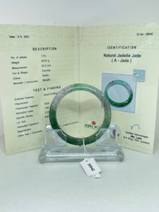 Grade A Natural Jade Bangle with certificate #36942