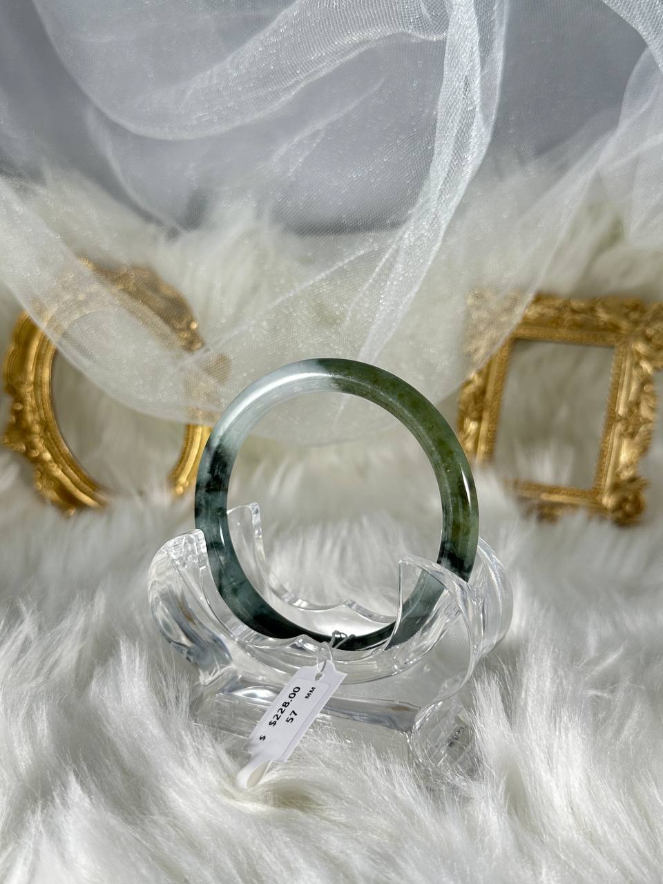 Grade A Natural Jade Bangle with certificate #36512