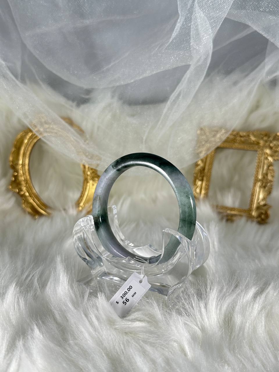 Grade A Natural Jade Bangle with certificate #36906