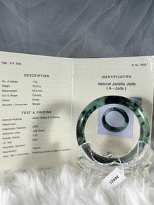 Grade A Natural Jade Bangle with certificate #36921