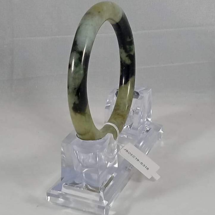 Grade A Natural Jade Bangle with certificate #6318