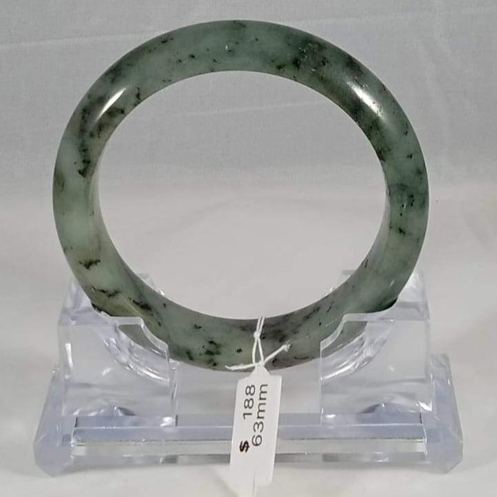 Grade A Natural Jade Bangle with certificate #6340