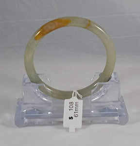 Grade A Natural Jade Bangle with certificate #6381