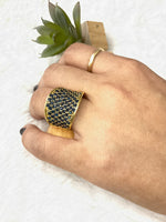 Load image into Gallery viewer, Silver Ring w/ Blue Sapphires (DBRRIN-0006)
