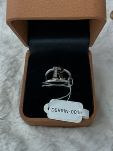 Gold Initial Ring w/ Diamonds (DBRRIN-0015)