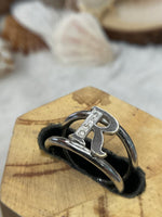 Load image into Gallery viewer, Gold Initial Ring w/ Diamonds (DBRRIN-0015)
