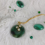 Load image into Gallery viewer, Jade Pendant w/ White Sapphires (DBRPEN-0004)
