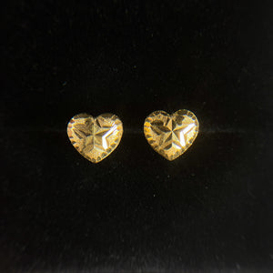 Gold Heart Ear Studs (DBREAR-0102)