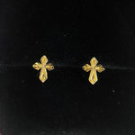 Load image into Gallery viewer, Gold Cross Ear Studs (DBREAR-0103)
