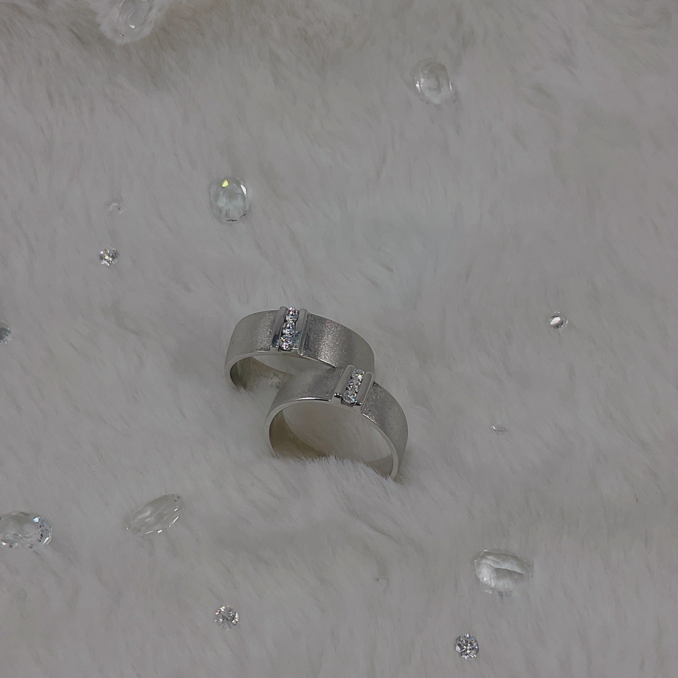 White Gold w/ Diamonds Wedding Bands (DBRWED-0003)
