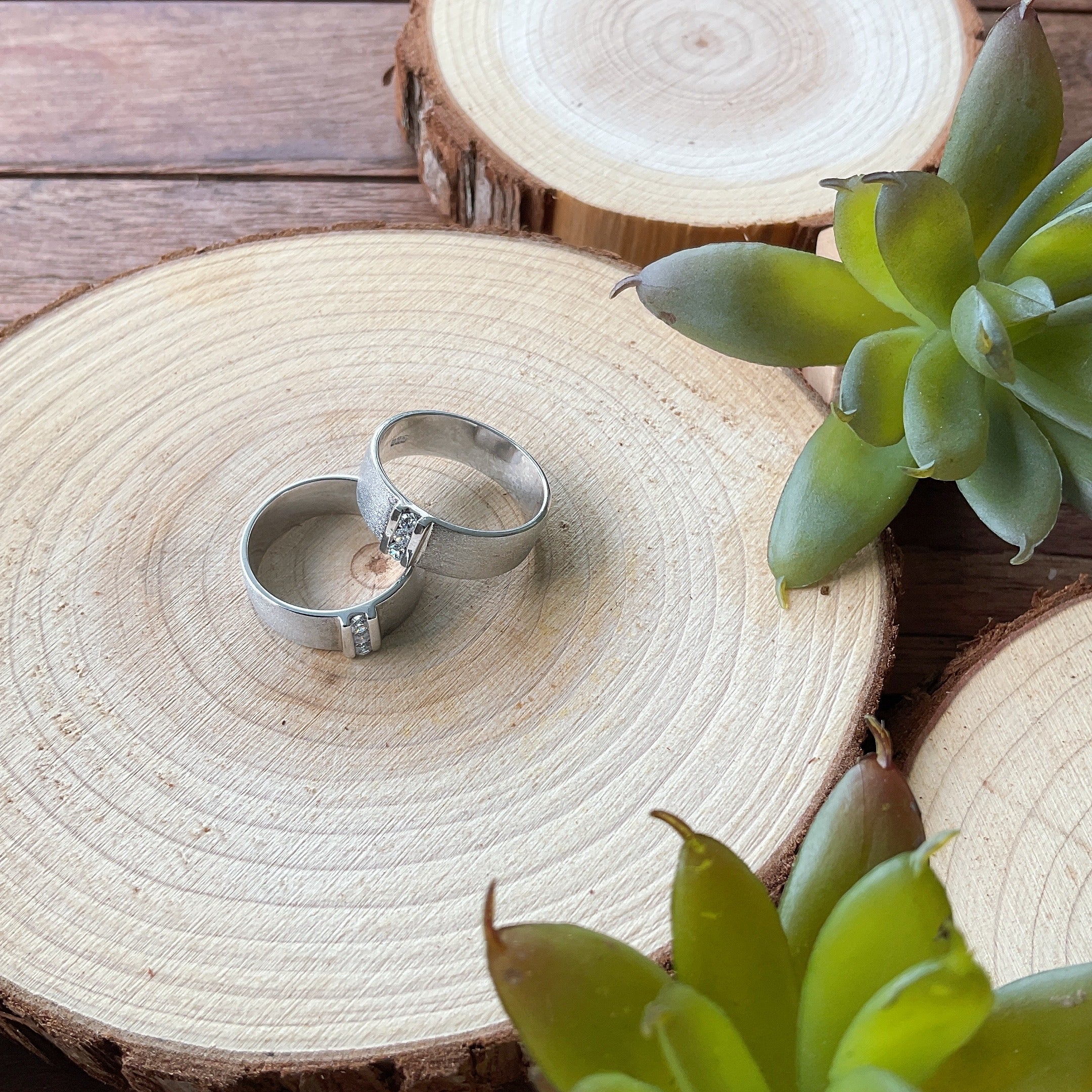 White Gold w/ Diamonds Wedding Bands (DBRWED-0003)