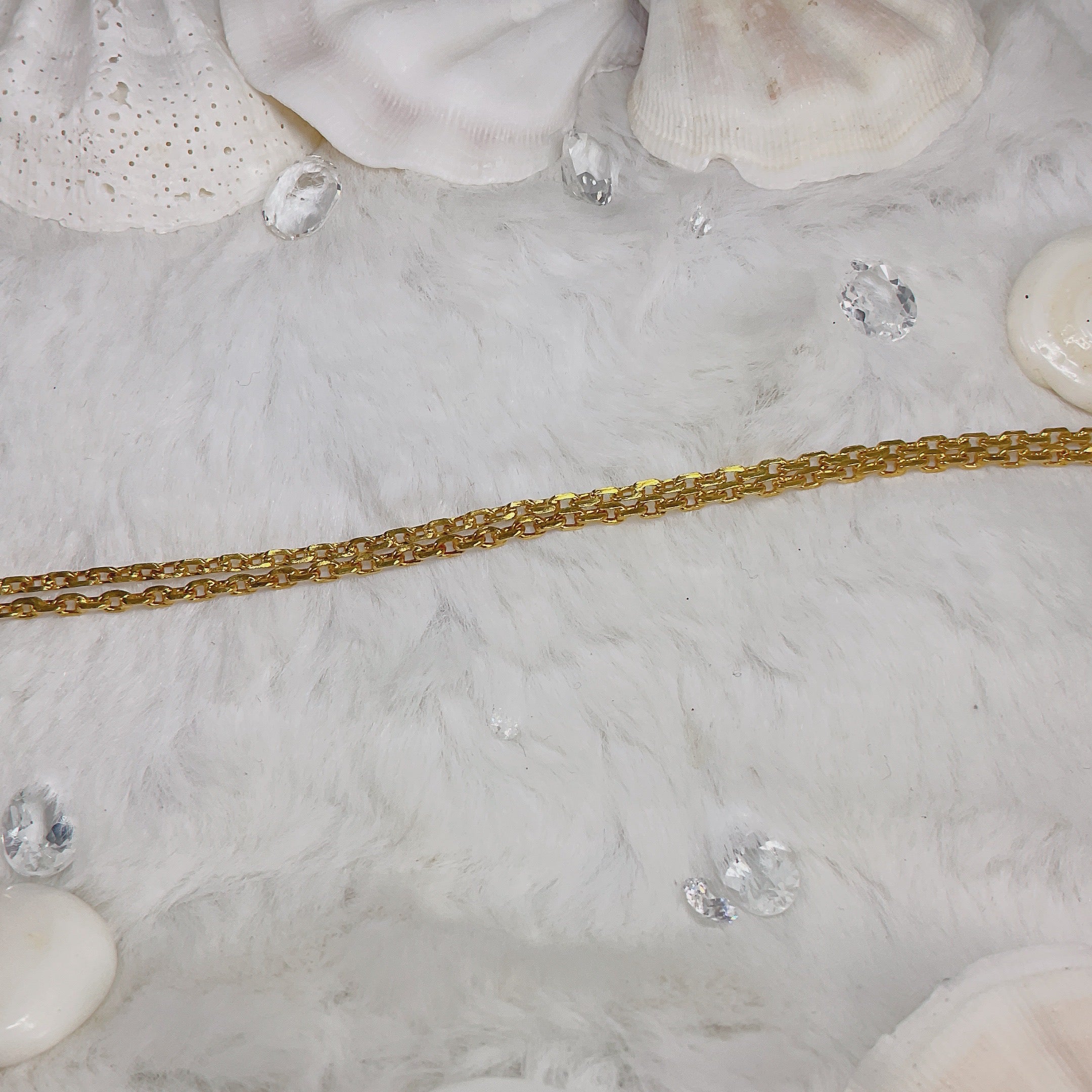 Silver Chain Plated in Yellow Gold (DBRNEC-0001)