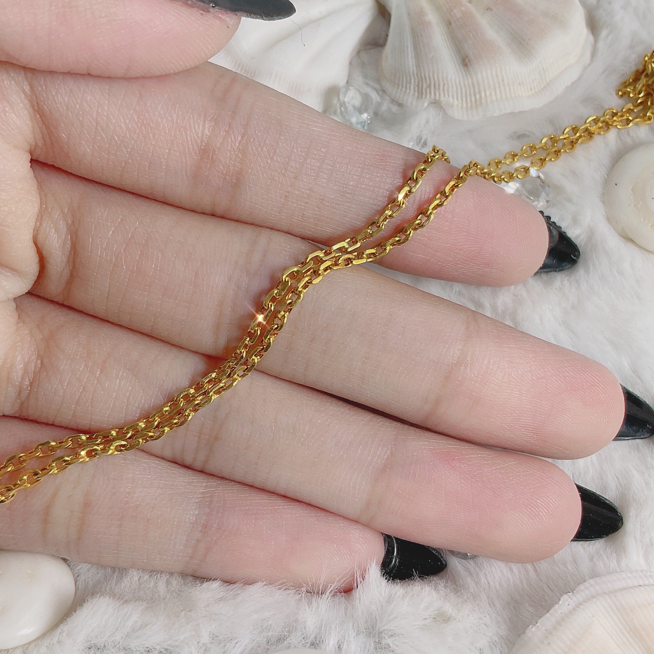 Silver Chain Plated in Yellow Gold (DBRNEC-0001)