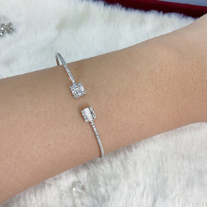 18k White Gold Diamond Bangle (DBRCON-0004)