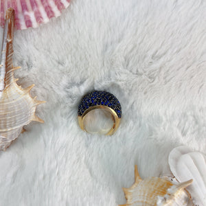 Silver ring w/ Blue Sapphires (DBRRIN-0016)