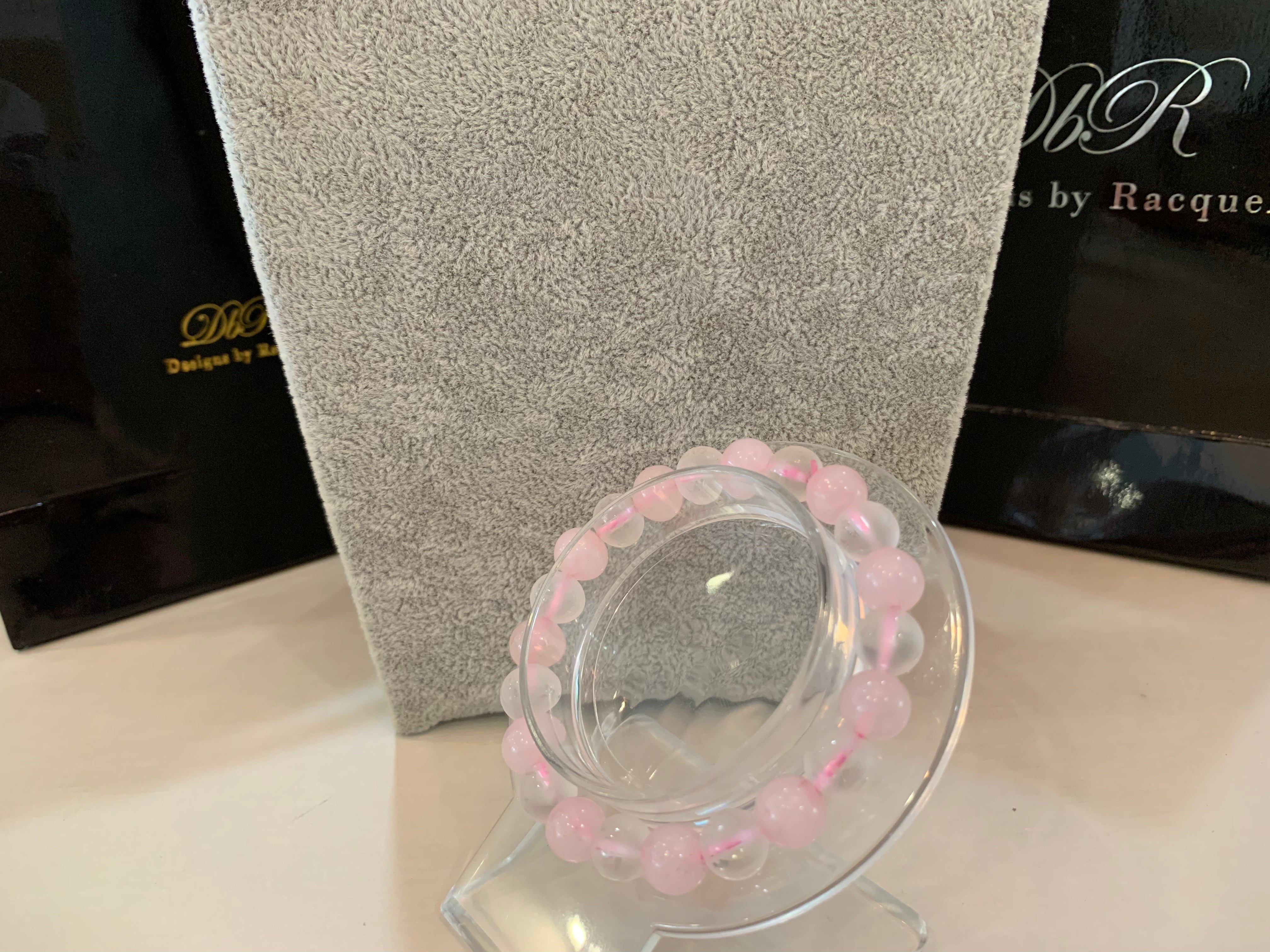 Rose Quartz And Clear Quartz Bracelet (JBB-001)