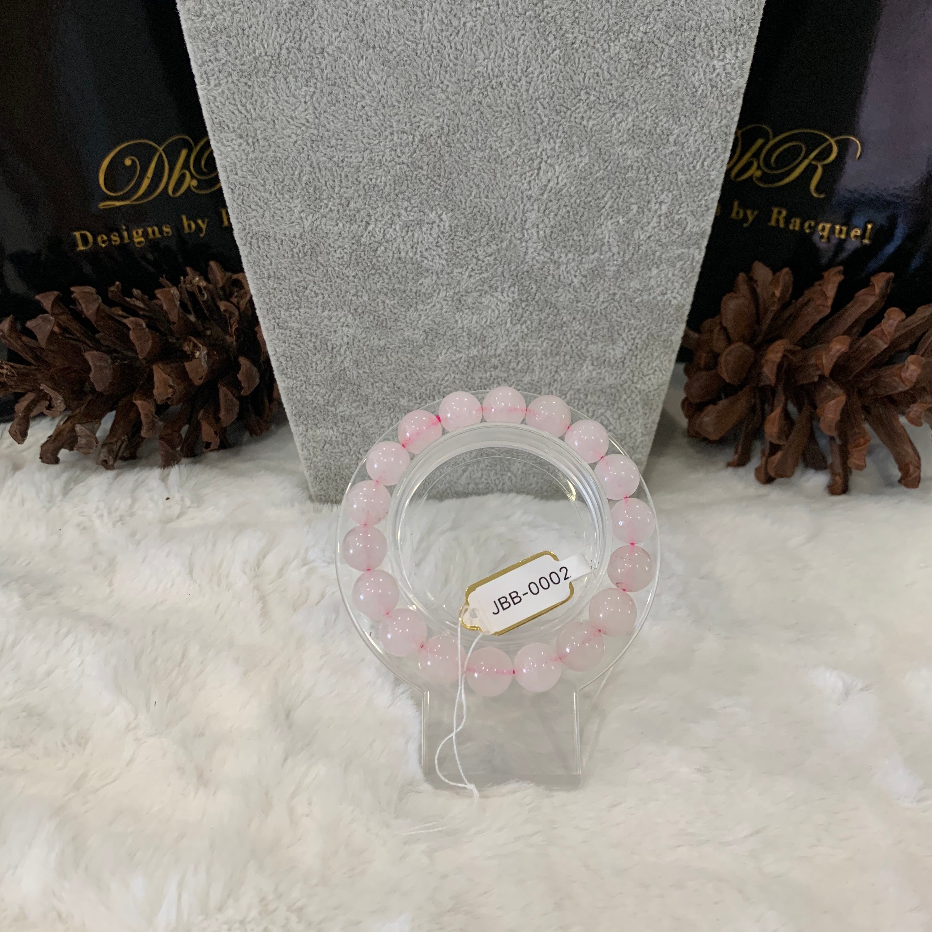 Rose Quartz Bead Bracelet (JBB-0002)