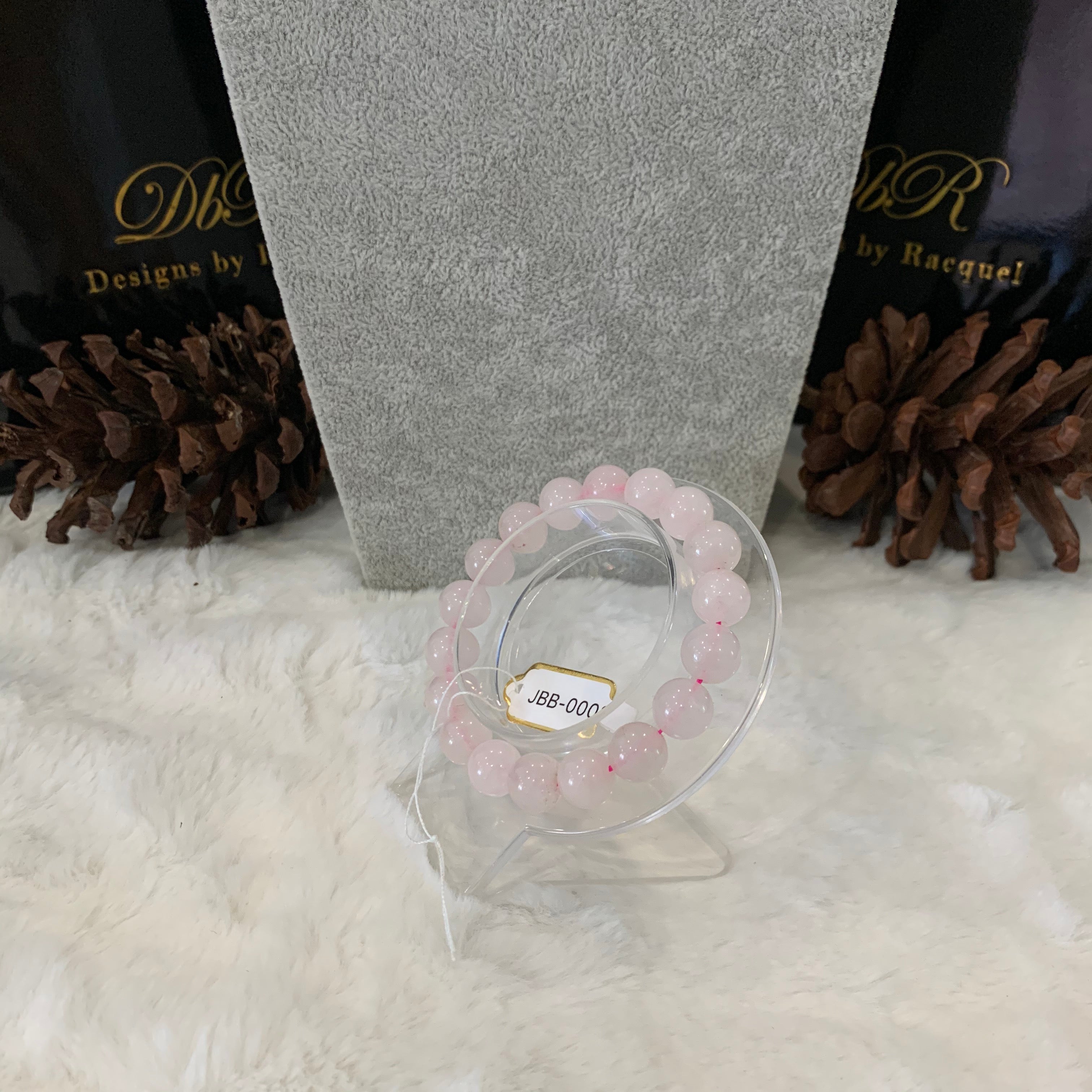 Rose Quartz Bead Bracelet (JBB-0002)