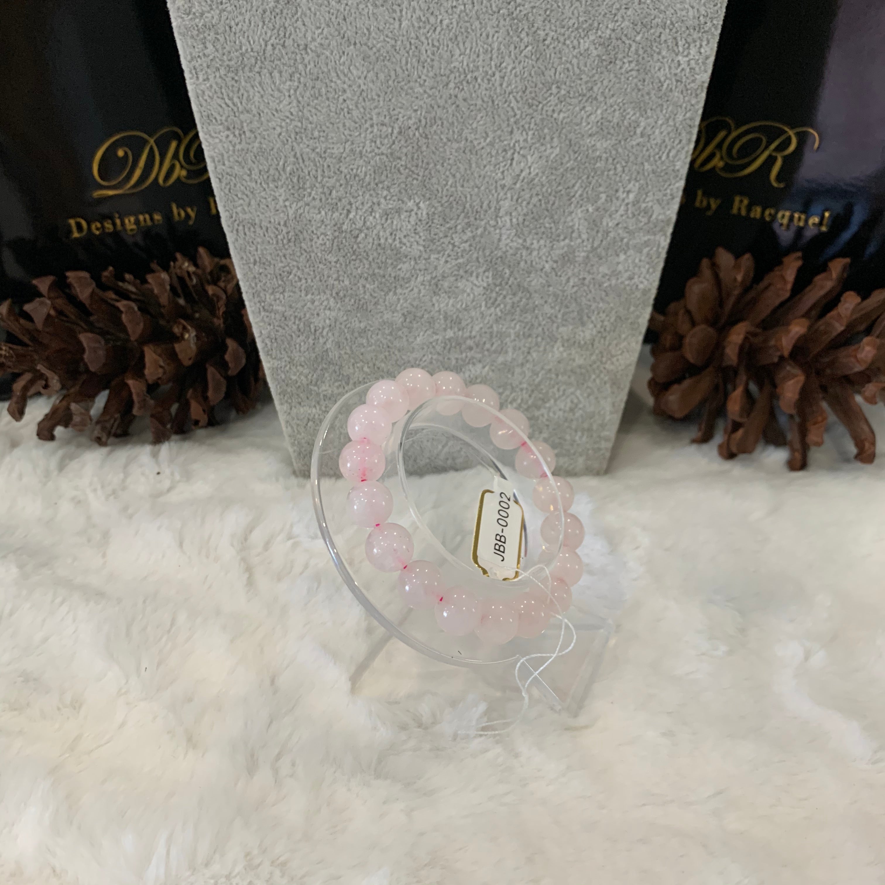 Rose Quartz Bead Bracelet (JBB-0002)