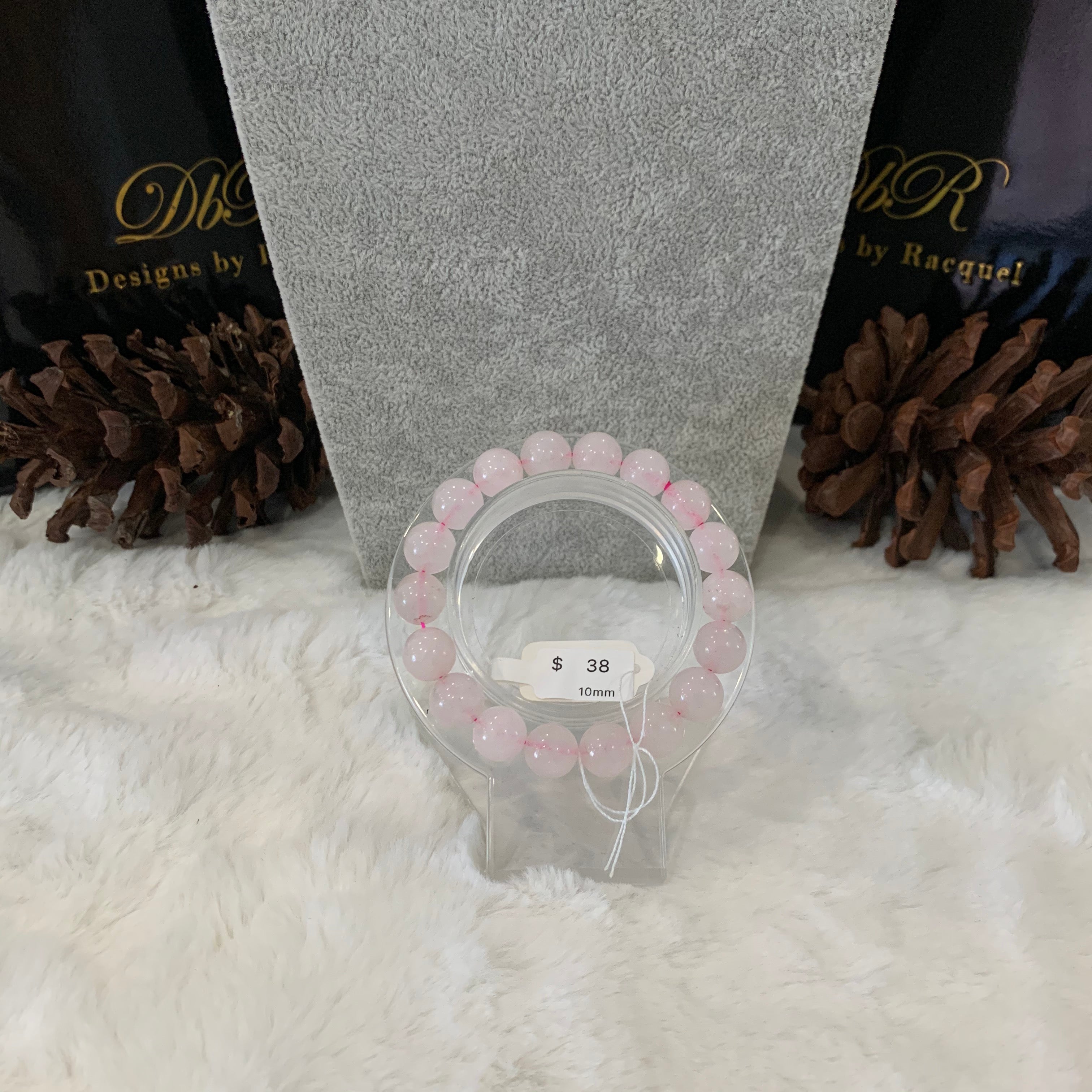 Rose Quartz Bead Bracelet (JBB-0002)