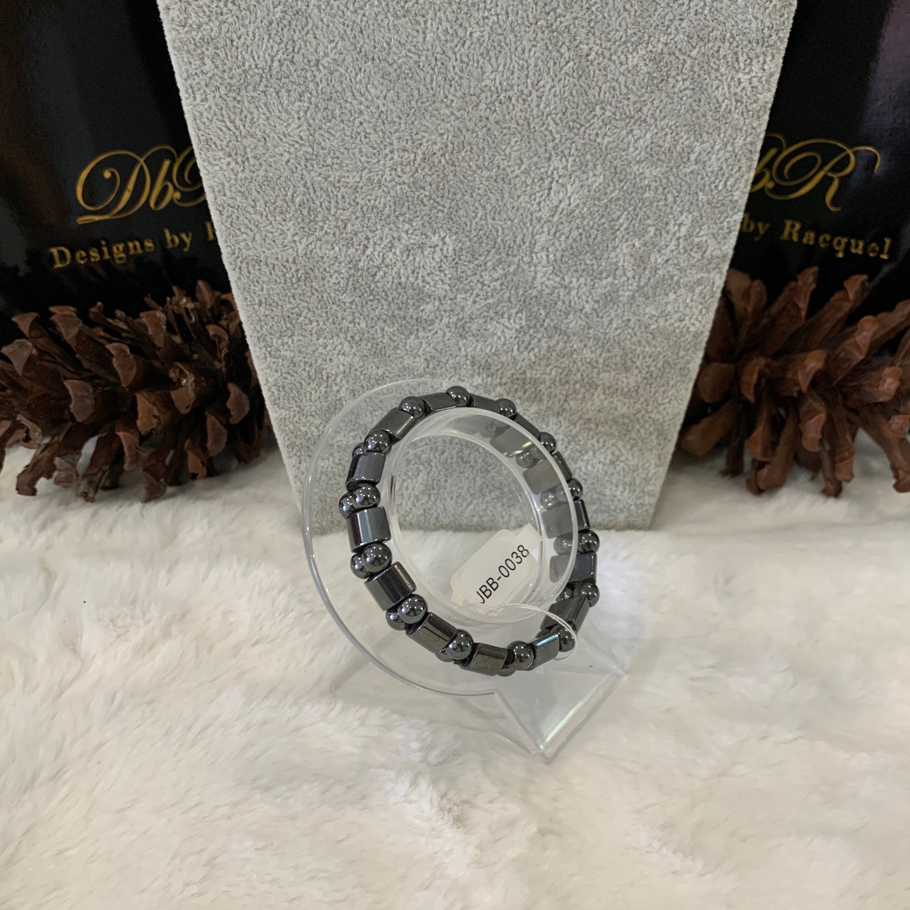 Hematite Bead Bracelet (JBB-0038)