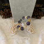 Load image into Gallery viewer, Amethyst/Jade Bead Bracelet (JBB-0076)
