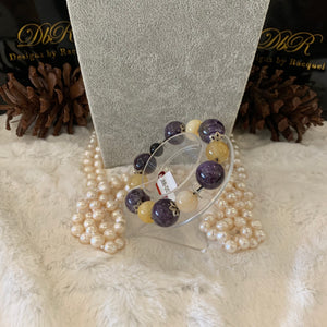 Amethyst/Jade Bead Bracelet (JBB-0076)