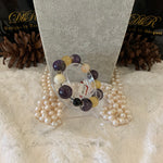 Load image into Gallery viewer, Amethyst/Jade Bead Bracelet (JBB-0076)
