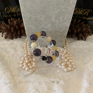 Amethyst/Jade Bead Bracelet (JBB-0076)