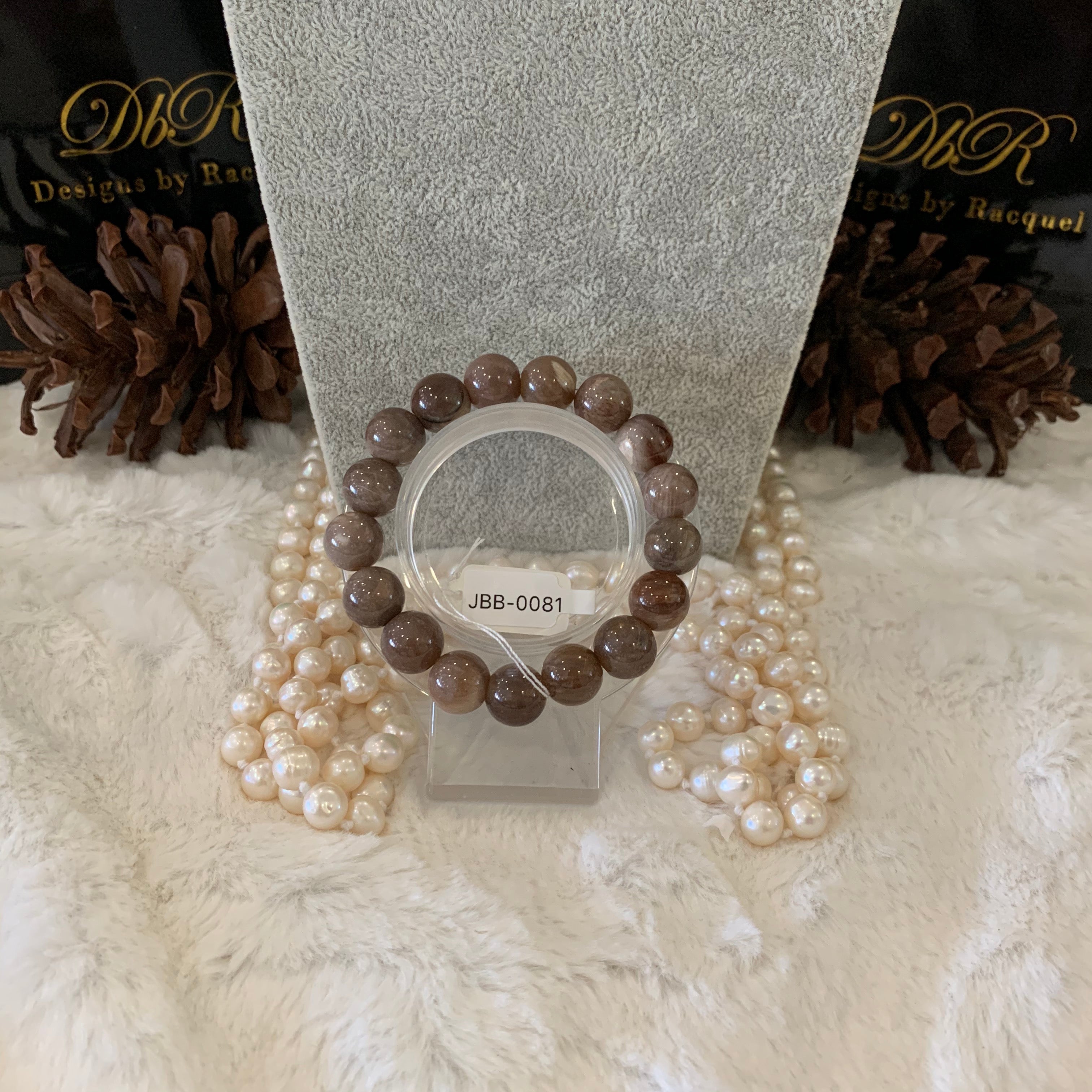 Petrified Wood Bead Bracelet (JBB-0081)