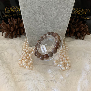 Petrified Wood Bead Bracelet (JBB-0081)