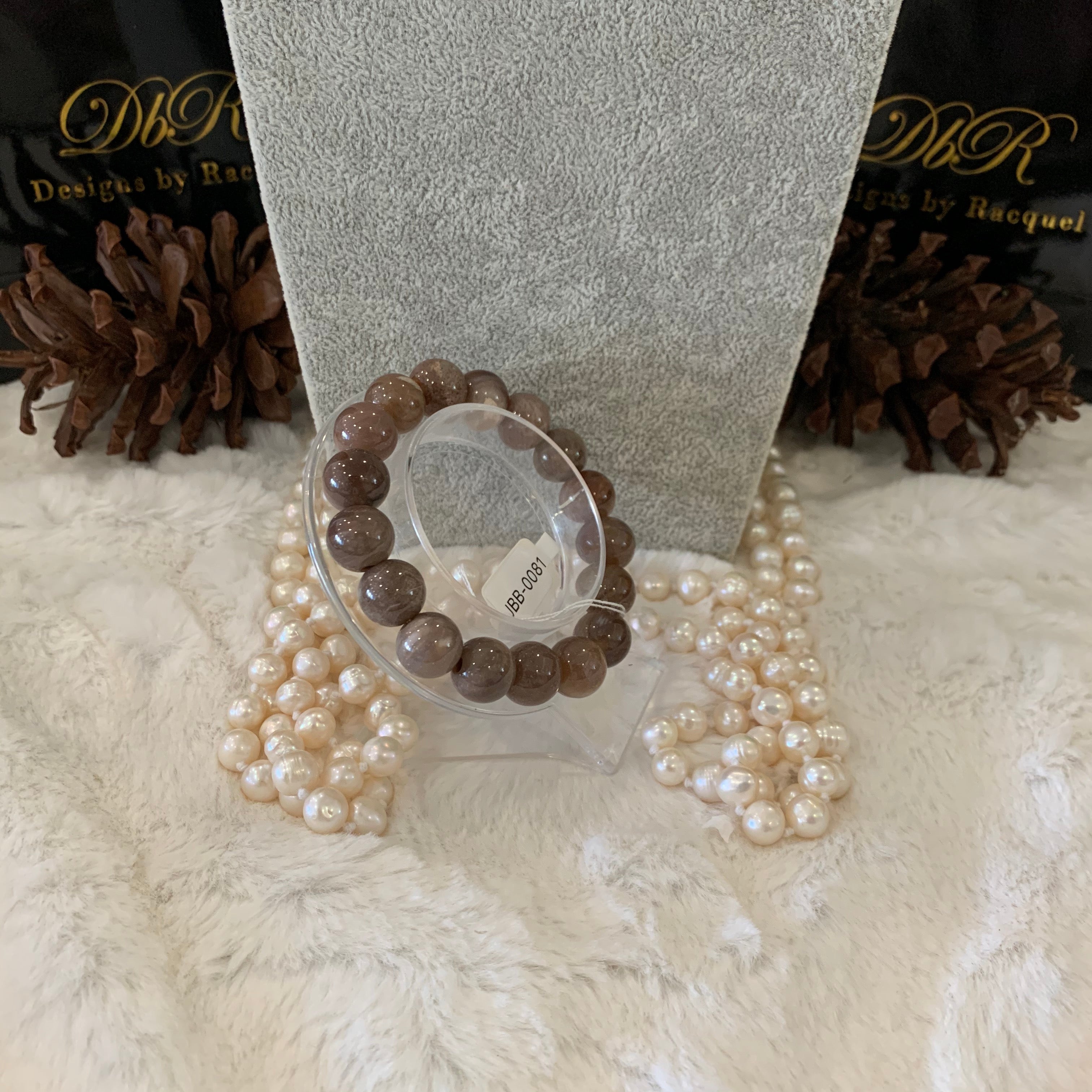 Petrified Wood Bead Bracelet (JBB-0081)