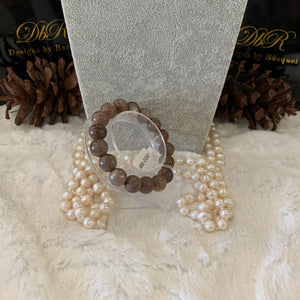 Petrified Wood Bead Bracelet (JBB-0081)
