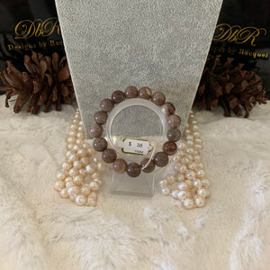 Petrified Wood Bead Bracelet (JBB-0081)