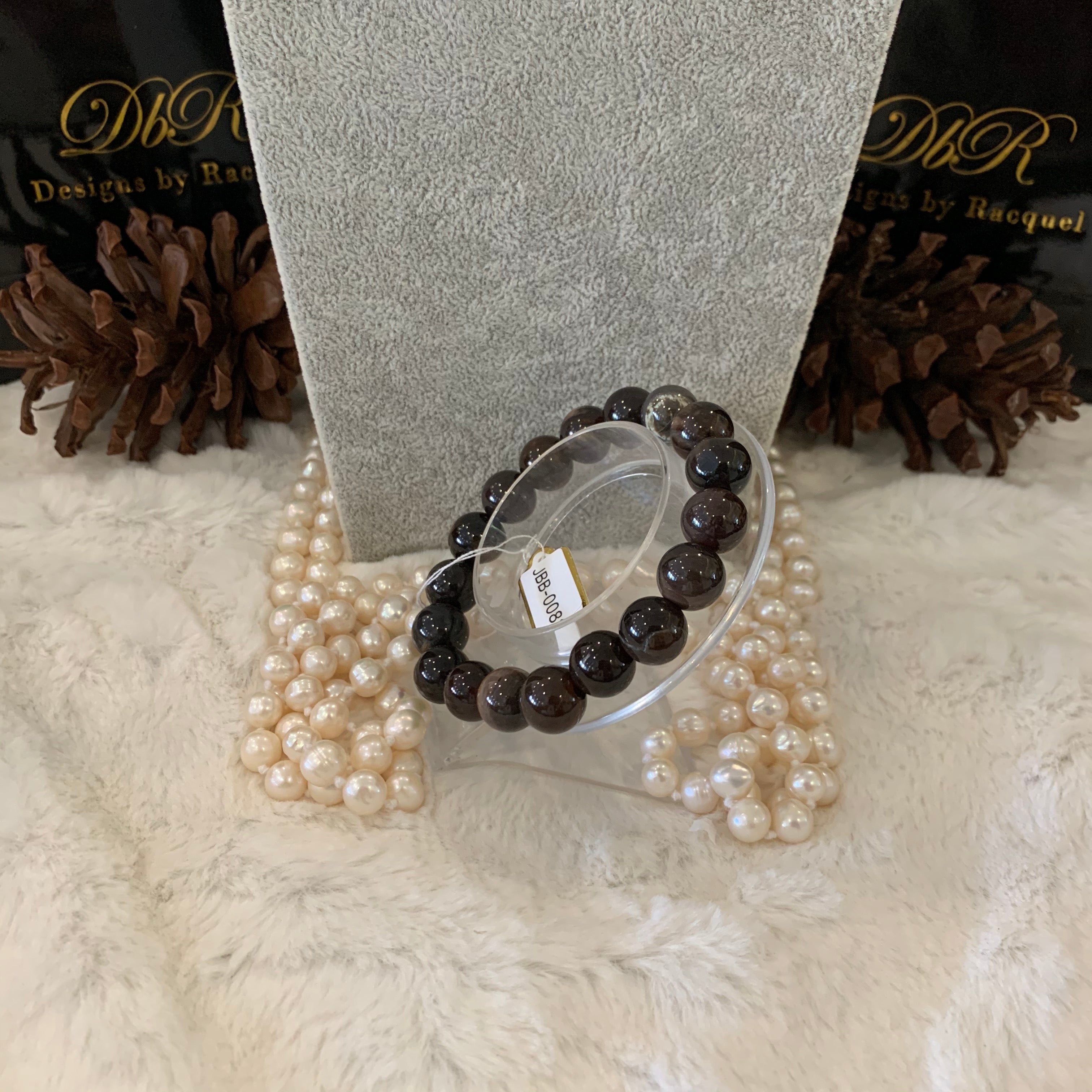 Petrified Wood Bead Bracelet (JBB-0082)