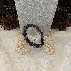 Petrified Wood Bead Bracelet (JBB-0082)