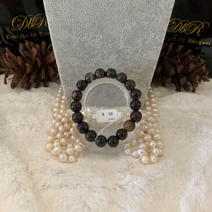 Petrified Wood Bead Bracelet (JBB-0082)