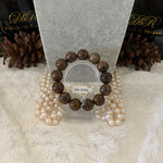 Load image into Gallery viewer, Petrified Wood Bead Bracelet (JBB-0083)
