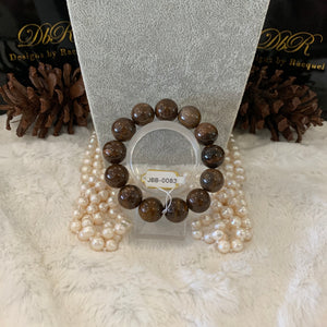 Petrified Wood Bead Bracelet (JBB-0083)